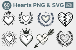 60 Heart SVG &amp; PNG Cliparts Product Image 1