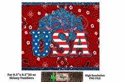 20oz Skinny Tumbler Patriotic USA July 4th Dye Sublimation S Product Image 1