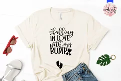 Falling in the love with my bump - Pregnant Mother SVG Product Image 2