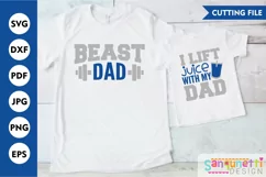 Beast Dad Father and son SVG, family matching cut file Product Image 1