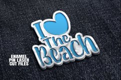 I Love The Beach Enamel Pin Laser Cut Files SVG Glowforge Product Image 2