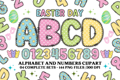 Easter Day Alphabet png clipart, easter day letters doodle Product Image 1