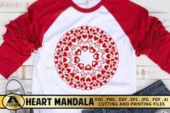 Valentine Heart Mandala SVG Floral Hearts SVG Valentines SVG Product Image 1