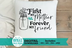 Mother's Day Sign SVG |Floral Mason Jar Product Image 1