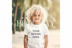 Boys Outdoor T-Shirt Mockup, Kids Shirt Summer Mock Up Product Image 1