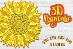 3D Sunflower Mandala Layered svg Papercut SVG Zentangle Product Image 1