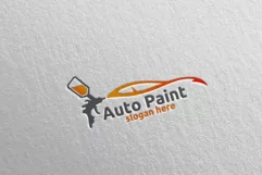 Car Painting Logo with Spray Gun and Sport Car Concept 5 Product Image 1
