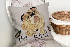 Bulldog with Butterflies Sublimation | Be Kind | Positive Product Image 4