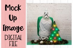 Green Raglan Christmas Mock Up Product Image 1