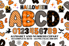 Halloween Alphabet png clipart, halloween letters doodle Product Image 1