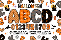 Halloween Alphabet png clipart, halloween letters doodle Product Image 1