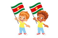 Suriname flag in hand set Product Image 1