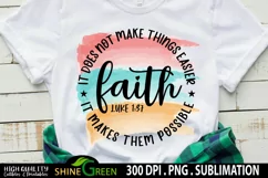 BEST SELLER Sublimation Faith Quote Christian Watercolor PNG Product Image 1
