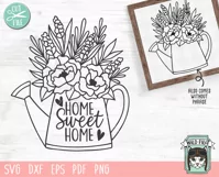 Watering Can SVG, Home Sweet Home SVG Cut File, House SVG Product Image 2