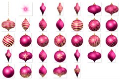 Hot Pink and Gold Ornaments Clipart Product Image 4