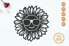 Sunflower with eyeglasses svg, sunflower glasses svg Product Image 2