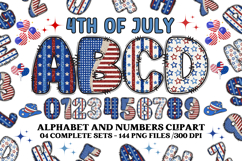 4th July Alphabet png clipart, independence letters doodle Product Image 1