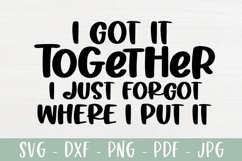 I Got It Together I Just Forgot Where I Put It - Funny SVG Product Image 2
