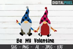 Be My Valentine Buffalo Plaid Gnomes SVG PNG DXF | Crafters Product Image 1