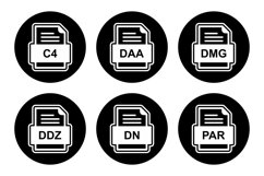 Set Of File Formats Icons Product Image 1