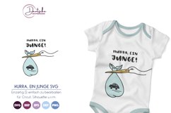 Hurra, ein Junge SVG | Neugeboren SVG Product Image 1
