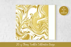 Skinny Tumbler 20oz Sublimation Design. Golden Marble v.5 Product Image 2