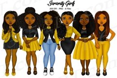 Sorority Girls Clipart African American Natural Hair Product Image 1