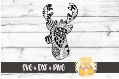 Deer Head - Zen Doodle Art - Animal SVG PNG DXF Files Product Image 2