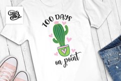 100 days of school for girl svg with cactus clipart Product Image 1