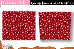 Red heart leopard Valentines day 20 Oz. Skinny Tumbler wrap Product Image 3