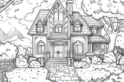 Old House Coloring Page Product Image 1