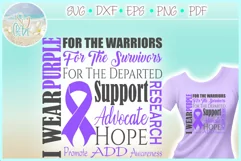 I WEAR PURPLE ADD ADHD Awareness SVG DXF EPS PNG PDF files Product Image 1