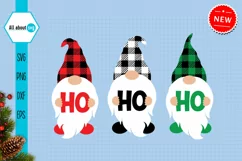 Buffalo Plaid Gnomes Svg, Christmas Gnome ho ho ho Svg Product Image 2