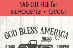 God Bless America Vintage Truck SVG DXF Files Product Image 3