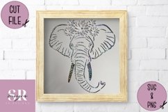 3D Floral Elephant | Paper cutting | Elephant SVG Product Image 2