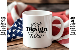 4th of July white 11oz blank coffee mug mockup Product Image 1