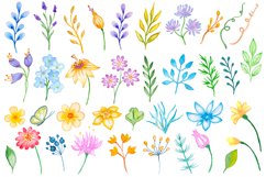 Watercolor Flowers and Leaves Product Image 2