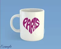 Paris SVG word art in a heart shape Product Image 4
