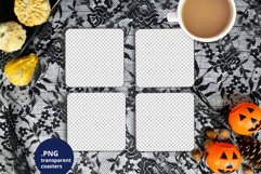 Halloween 4 Coasters Mockup, Fall Coasters set PSD mockup Product Image 4
