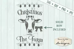 Christmas on the Farm Cow with Bow SVG DXF Files Product Image 2