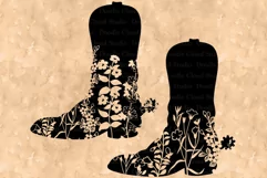 Cowboy Floral Boot SVG, Cowgirl Floral Boots SVG. Country. Product Image 1