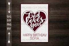 Love Birthday Card svg dxg cut out papercut template Product Image 5