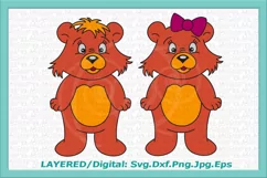 bear svg, cute bear svg, cute bear clipart, bear boy girl Product Image 1