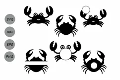 Crab Svg, Crab monogram svg, Sea animals svg, Nautical svg. Product Image 2