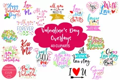 Cute Valentine's Day Overlays I Valentine Word Art Graphics Product Image 1