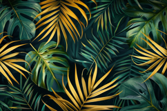 Tropical Leaves on Black Background Wallpaper Product Image 1