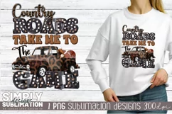 Country Roads Take Me To The Game Sublimation Design |PNG Product Image 1