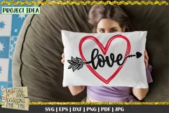 Love Heart Arrow | Doodle Heart SVG | Heart and Arrow SVG Product Image 2
