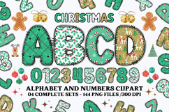 Christmas Alphabet png clipart, christmas letters doodle Product Image 1