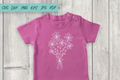 Floral bouquet SVG, Wildflower, Daisy SVG, Split monogram Product Image 2